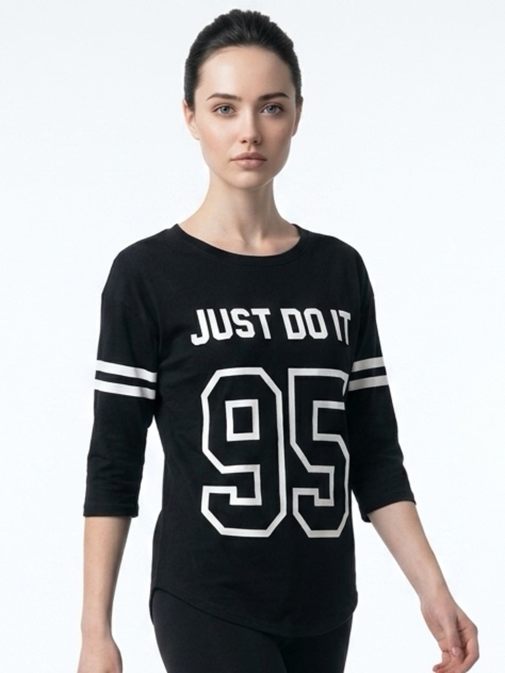 NIKE | Just Do It Jersey Style Striped Sleeve Top